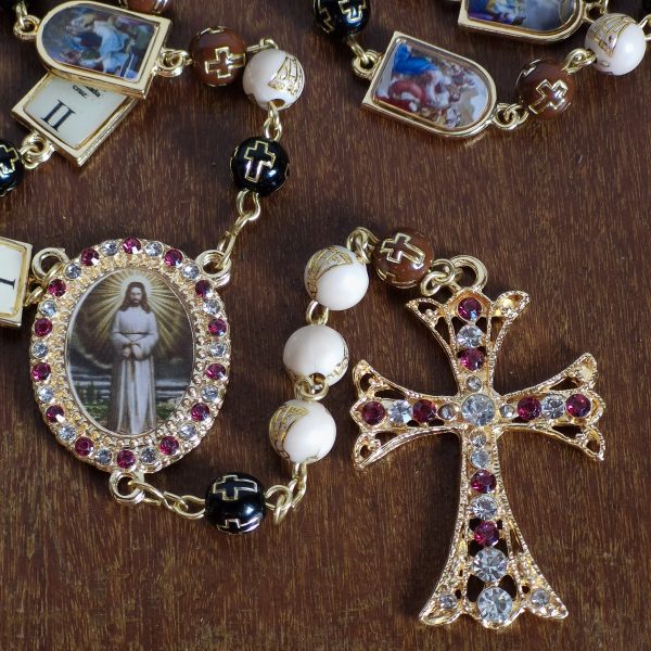 Terço Via Sacra com Medalhas Dupla Face dourado - Image 2