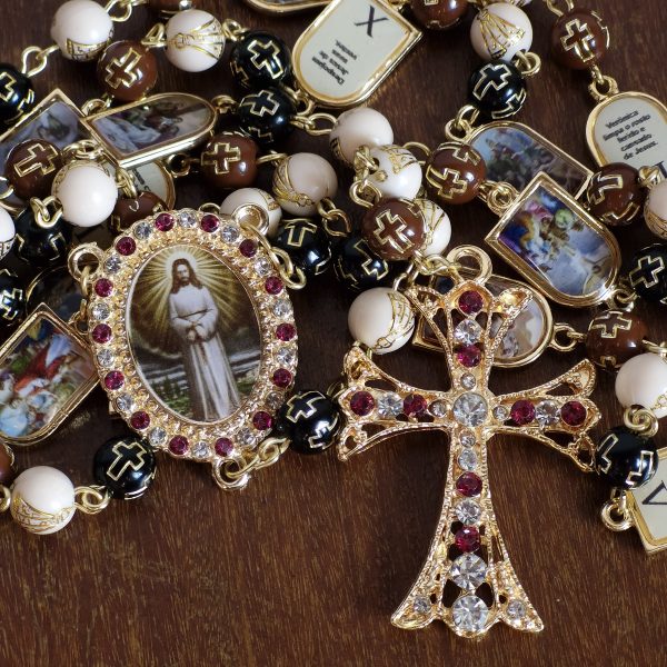 Terço Via Sacra com Medalhas Dupla Face dourado - Image 3