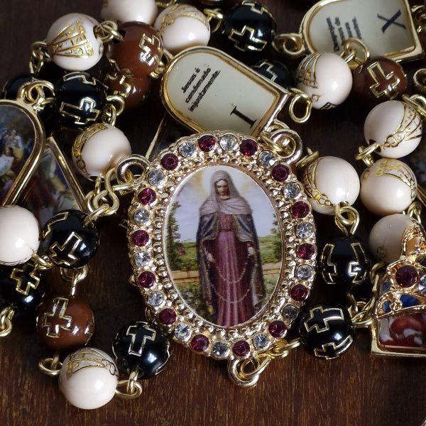 Terço Via Sacra com Medalhas Dupla Face dourado - Image 5