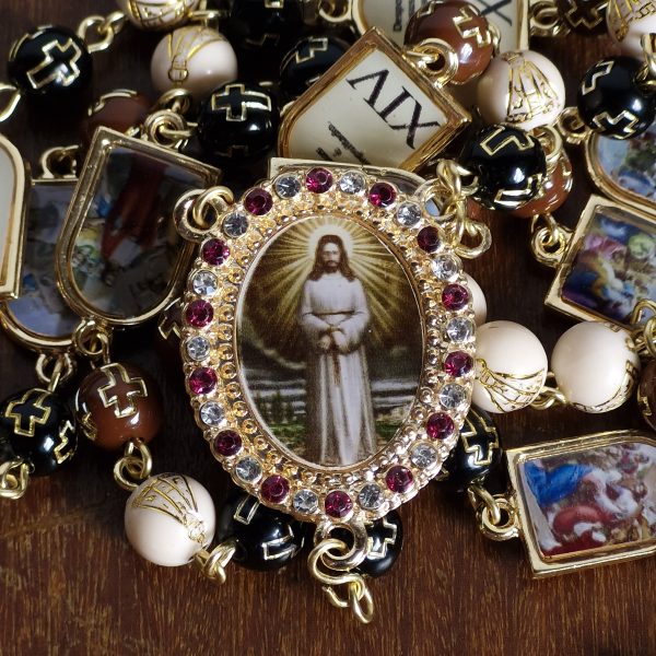 Terço Via Sacra com Medalhas Dupla Face dourado - Image 4